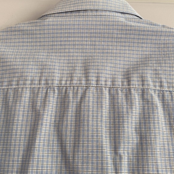 Men shirt J Campbell Los Angeles blue plaid button down long sleeve shirt M - Picture 10 of 13